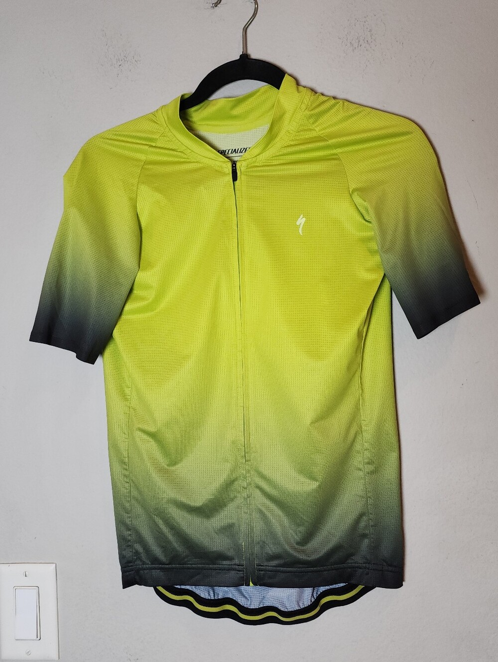 Specialized HyprViz SL Air Full Zip Short Sleeve Cycling Jersey Green Black Sz M